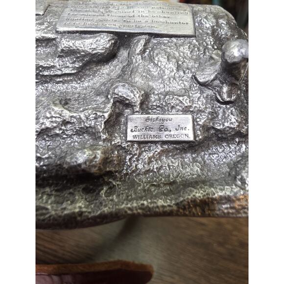 1983 Bergamot Brass Works BOWHUNTING Belt Buckle Enameled 3.25" x 2.5" With Belt - Picture 12 of 16